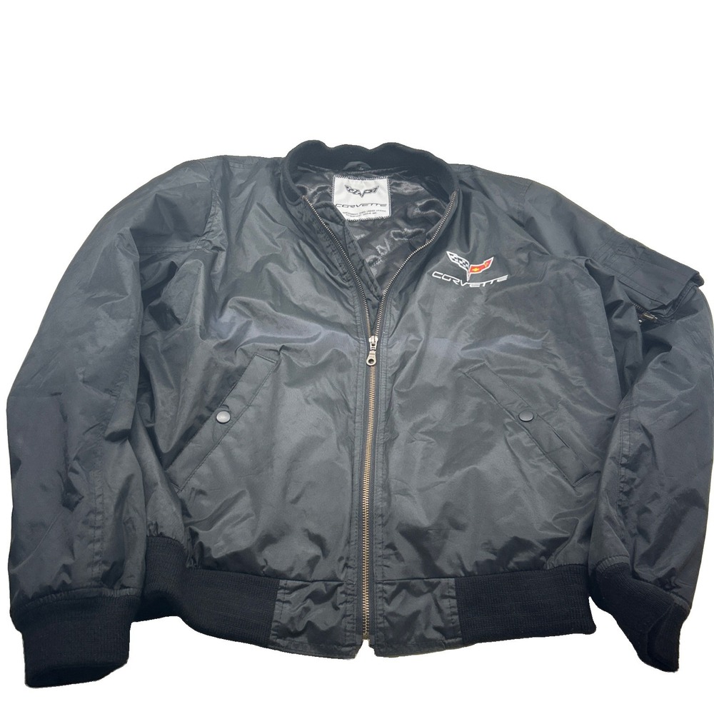 Chevrolet Corvette Norscot Group Embroidered Bomber Jacket Black Large GM